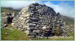 Vue détaillée d'un cottage, village fantôme, Ile d'Achill